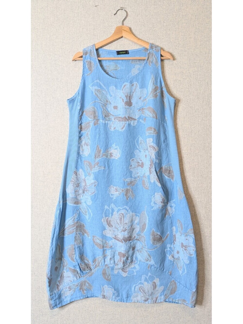 Vintage 00s 100% linen floral cocoon dress